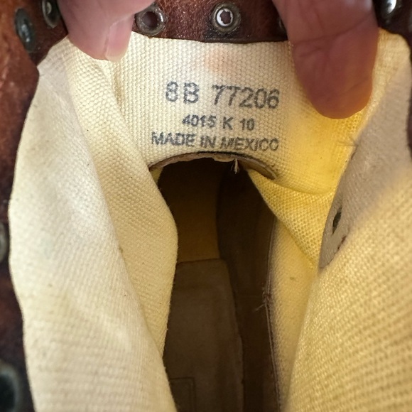 Brown and Cream Frye Leather Ankle Boots - Picture 8 of 10